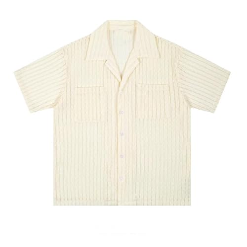 Hauts Homme Vintage avec Col Décontracté en Tissu Fluide de Qualité