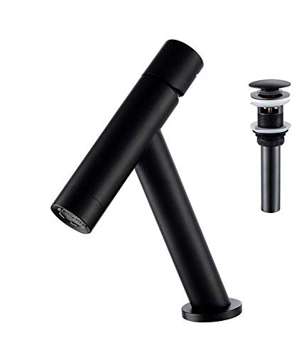 Robinet de salle de bain en laiton noir bassin robinet mitigeur d'eau chaude froide