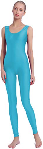 Speerise Women Spandex Nylon Tank Dance Unitard Bodysuit, Turquoise, M