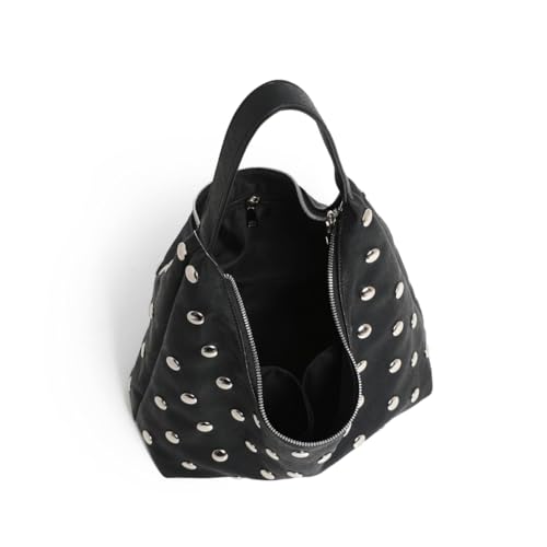 Bolso Hobo con Tachuelas para Mujer en Cuero Vegano Suave miniatura 3