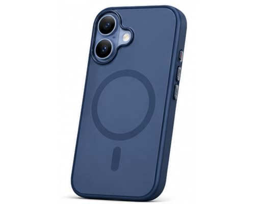 Image of Elzzi Magnetic for iPhone 17 Case (Compatible with MagSafe) (Military Grade Drop Protection) Translucent Matte Shockproof with Anti-Fingerprint Phone Cover, Blue