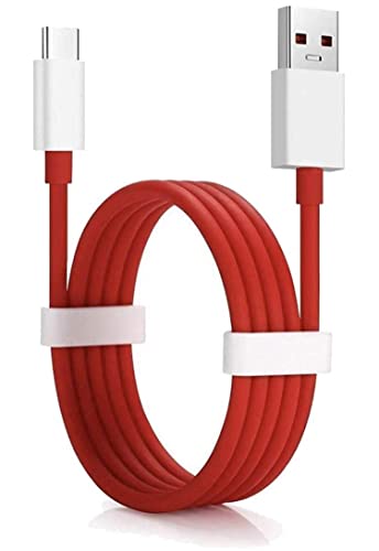 Image of Fast Type-C Charger For Xiaomi Redmi Note 11T Pro+, Xiaomi Redmi Note 11 T Pro Plus Charger Original Adapter Like Qualcomm QC 3.0 Quick Charge Adaptive Fast Charging, Rapid, Dash, VOOC, AFC Charger with 1 Meter Type C USB Data Cable (KT1, White,RED)