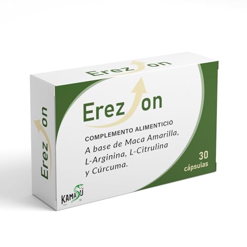 Erezon hombre - Natural Extracts Formula for Energy and Vitality – Suplemento para hombres con L-Arginina, Taurina, Ginseng y Maca Negra Peruana – Apoyo natural para energía y resistencia