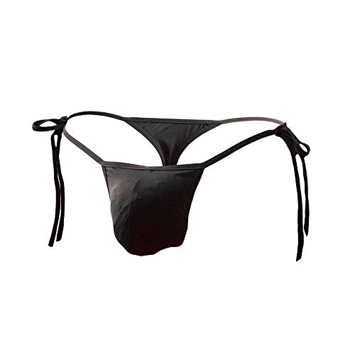 Mens Translucent Ice Silk Thong Adjustable G-Strings Underwear