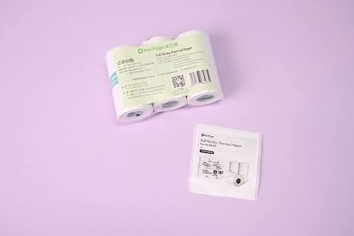 Image of Riitek Peripage Multipurpose Thermal Paper Roll for A6, A6 HD,A8, A9s MAX, A40 and Other 2inch Thermal Printers to Print Label Tag, Sticker, Note, Memo, Receipt (2yr Sticky Thermal Paper - White)