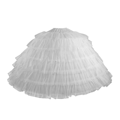 6 Hoops Puffy Crinoline Petticoat for Women, 6 Tulle Skirt Slips Long Underskirt for Wedding Dress Bridal Gown
