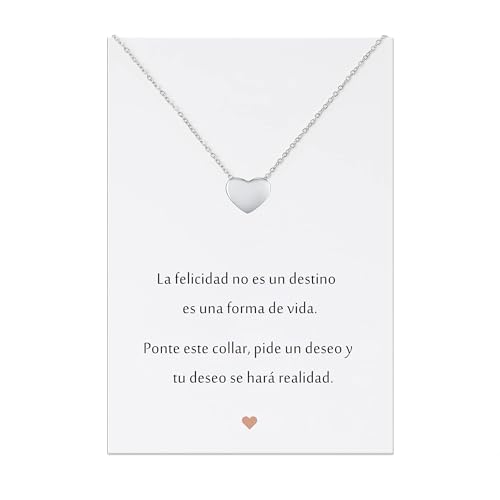 La Mejor Recopilación de Collares para Dama . 42 Collar de Corazones para Mujer, Collares de Acero Inoxidable con Dije de Corazón, Joyeria Regalo para Mujer Novia Amiga Mama, Cadena Collar de Corazon Ideal Regalos Día de la...