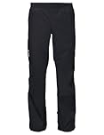 VAUDE Regenhose Herren Drop Pants lI, wasserdichte Outdoorhose für Fahrrad, leichte Überhose, atmungsaktive Fahrradhose, schnell überziehbar - Black/Black, L