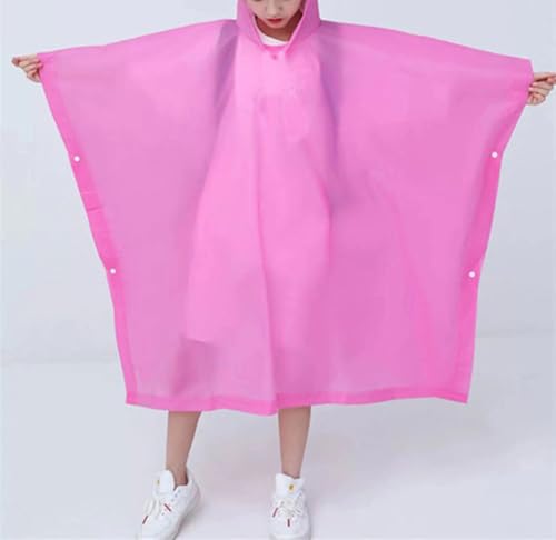 Rain Poncho for Kids(2 Pack) Waterproof Reusable EVA Raincoat One Size Rain Jackets for Children,Boys and Girls3