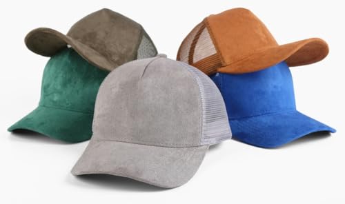 Image of Suede Mesh Back Baseball Caps for Men Women Trendy Trucker Hats Dad Hat Sports Hat Breathable Snapback Hats 2025