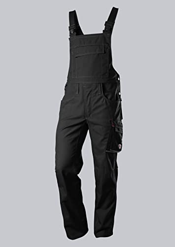 BP 1798-720-32-54l Latzhose, Stretch-Hosenträger mit Clipbefestigungen, 305,00 g/m² Verstärkte Baumwolle, schwarz, 54l