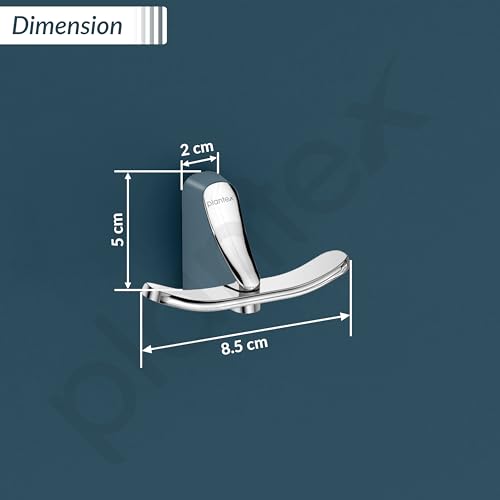 Image of Plantex Brass Robe Hook for Bathroom /Hooks for Clothes Hanging /Wall Hanging Hook /Cloth Hanger for Wall /Bathroom Accessories (Chrome)