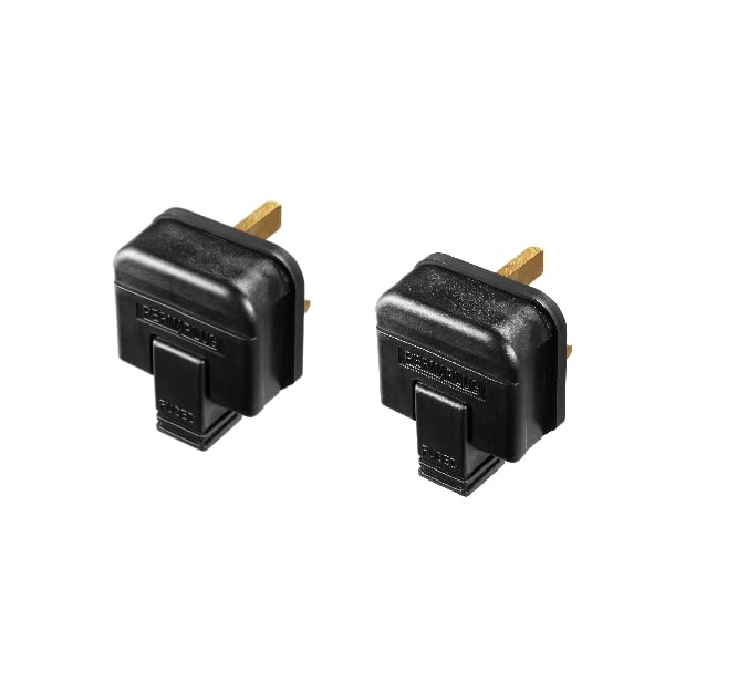 Heavy-Duty Plug 3-Pin UK 13A (Black)– Durable Rubber Plug for Home, Commercial & Industrial Use – Tough Replacement Plug for Power Tools, Appliances & Extension Leads,3-Pin Black Plug (2) — image 1