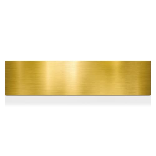 Magnetic Rubber Door Kick Plate - UV Printed Faux Finish - Elegant Accent & Durable Protection for Doors - Exterior Home Decor - Easily Mount On Steel Doors - Faux Satin Brass, 6