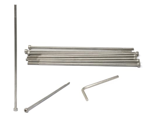 Image of iexcell 10 Pcs M5 x 200mm Thread Pitch 0.8 mm Stainless Steel 304 Hex Socket Head Cap Screws Bolts Kit