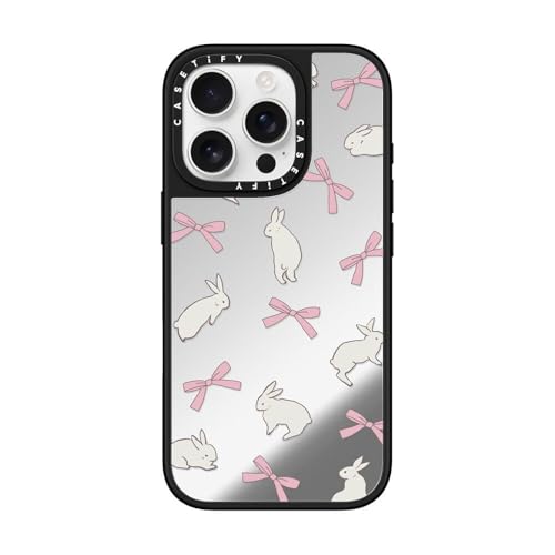 Coque miroir iPhone 16 Pro CASETiFY argent sur noir compatible MagSafe
