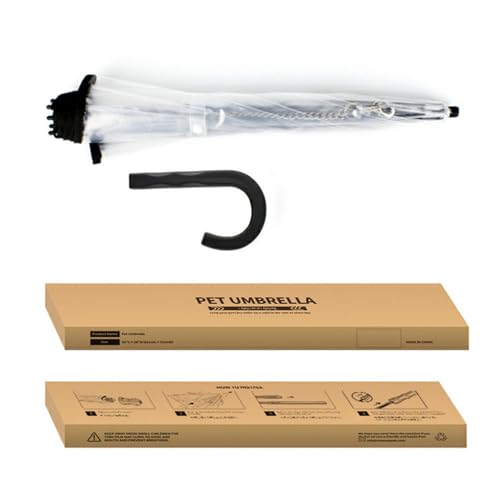 Esoes Hund Transparente Regenschirm Pet Umbrella Skalierbar Hundeschirm Welpen mit Leine und Kette für Spaziergänge im Freien bei Schnee oder Regen (A)