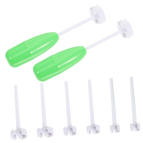 PRETYZOOM 2Sets Multifunctional Cherry Pitter Tool Kitchen Gadgets for Removal and Easy to Use for Home Cooking and Fruit Preparation Green White