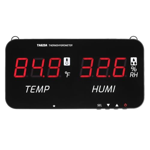 Compteur de température et d'humidité LED noir pour intérieur et extérieur