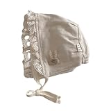 Cotton Cap with Lace Trim Stylish Infant Hat with Flower/Pattern Cute & Fashionable Cap Charming Lace Fashionable Khaki
