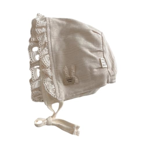 Cotton Cap with Lace Trim Stylish Infant Hat with Flower/Pattern Cute & Fashionable Cap Charming Lace Fashionable Khaki