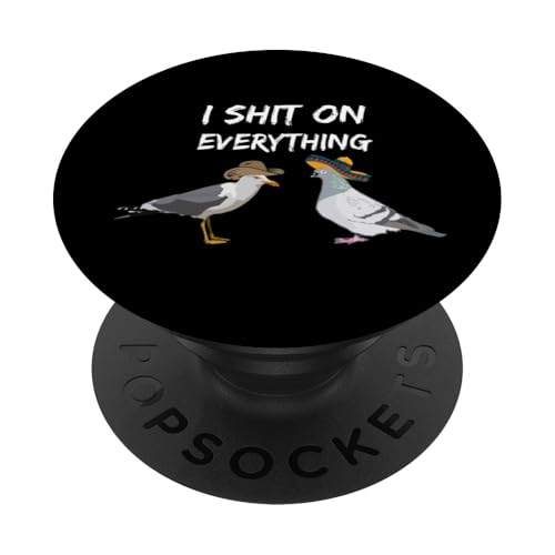 Divertente piccione uccelli con sombrero e gabinetto cowboy cappello divertente PopSockets PopGrip Adesivo