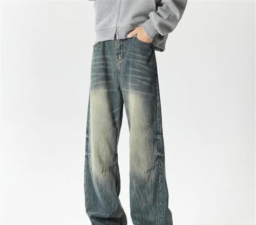 Mens Vintage Jeans Baggy Wide Leg Denim Pants Spring Straight Casual Trousers Streetwear2