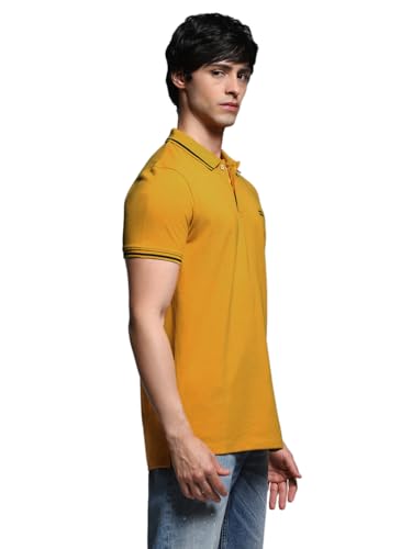Image of Jack & Jones Men's Yellow Polo Collar Slim Fit T-Shirt