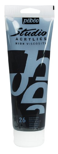 Pébéo 164026 Beaux-Arts Studio Acrylique 1 Tube Noir de Mars 250 ml
