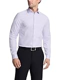 Calvin Klein Men's Non Iron Stretch Slim Fit Unsolid Solid Dress Shirt Shirt, Soft Lilac, 16.5