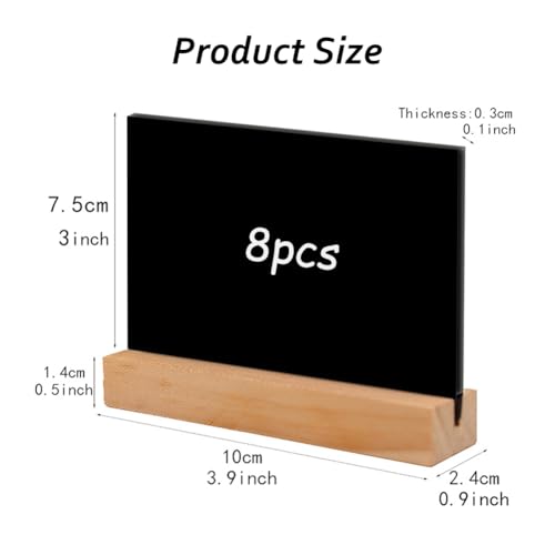 8pcs Mini Kreidetafel Klein Kleine Tafeln Zum Beschriften,Küchennotizen mit Schriftstift und Blackboard,Tischkarten für Nachrichtenschilder,Preisschilder Tischkarten, Reserviert Schilder Gastronomie