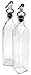 Hierkryst Cruet Oil Dispenser Glass Bottle for Cooking Container Spout Oil Dispenser Bottle Set for Kitchen,With Lever Release Pourer,17oz,pack of 2