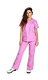 Reina Scrubs 1606 V-Neck W/Crossover Front Yoke (M pet, Sweet Orchid)