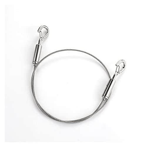 Image of Stainless Steel Automatic Wire Rope Clamp with Lock Hook -Hold Up to 10 Kg Adjustable Picture Hanging Wire 1m with Hooks for Hanging Device Picture Hanger of Accessories