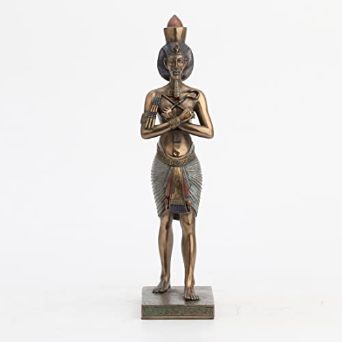 Estatua faraón egipcio Amenhotep en resina y bronce