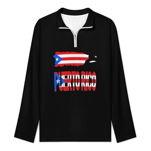 Jamaican Flag Men's Knit Polo- Sweater Classic Casual Long Sleeve Zipper Pullover Sweater2