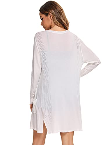 Irevial Gebreid damesvest voor de lente, elegant, licht, met zak, open jas, lange mouwen, casual. - Image 6