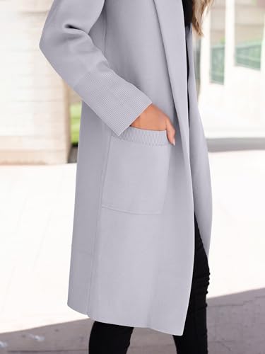 Image of ANRABESS Womens Cardigan Sweater 2026 Fall Outfits Knitted Lapel Long Coats Coatigans