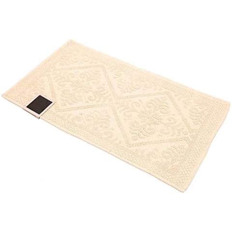 Kris Rug in Stonewashed Pure Cotton with Jacquard Processing - Daunex (50x90 cm, Natural) Cover