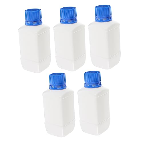 FUNOMOCYA 5pcs Sample Sealing Square Bottle White Reagent Bottle Screw Cap Square Plastic Bottles Empty Square Plastic Bottle Plastic