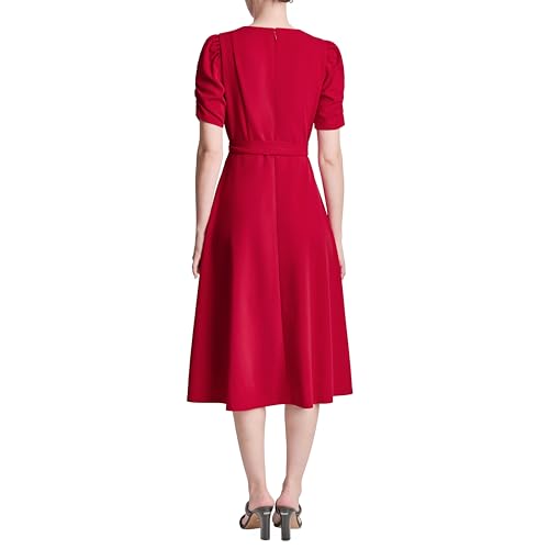 Image of DKNY Women's Jewel Neck Scuba Crepe Dress