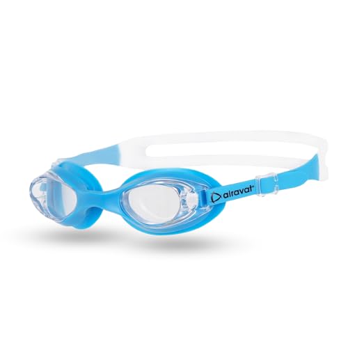 Image of AIRAVAT Hydro 1027 Swimming Goggles, Adjustable Pool Goggles For Adult, Youth, Boys & Girls, Optic Quality Poly carbonate Lenses, 100% UV Protection Anti-fog Coated, Ultra Durable (Blue)
