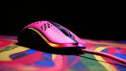 M42 RGB, Mouse da Gioco Con Filo Ultraleggero, Sensore Pixart 3389 all'Avanguardia, Alloggiamento Modulare (sono incluse 2 Misure), Illuminazione RGB regolabile, Pink Edition - Mouse gaming - Immagine 3