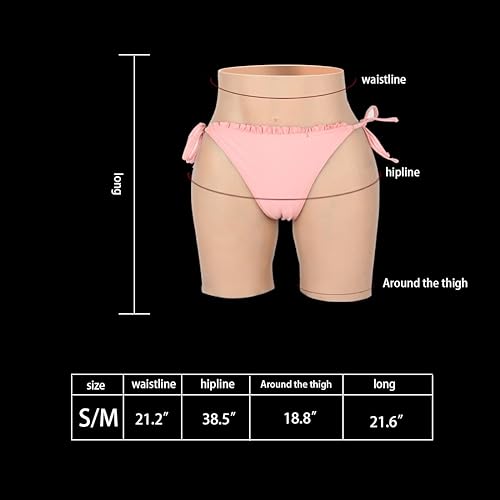 Mtoye Silicone Hip Enhancer Pants Fake Ass Panties Can Pee and Insertion,Crossdressing Apparel Male to Female Shapewear (Silicone, Light Brown), Medium