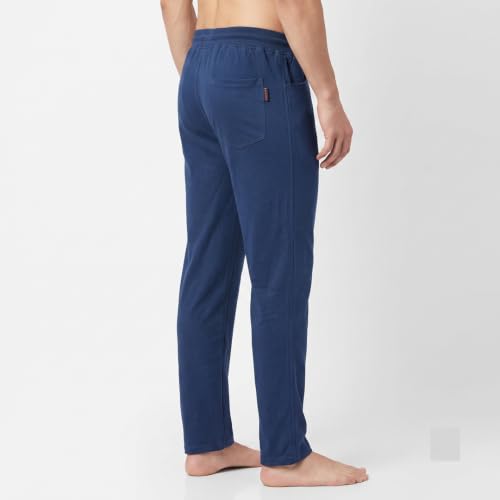 Image of Men's Regular Fit PC Denim-Look Track Pants| Lightweight & Breathable Cotton Fabric| Perfect for Casual Outings, Lounge & Night Wear (PC-Denim)