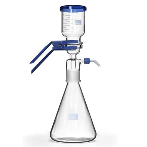 Laboratory Vacuum Filtration Apparatus, Vacuum Filter Flask Set, Bolt Neck with Tubulation, 1000ml Filter Bottle and 300ml Funnel, for Solutions, Oils, Liquids
