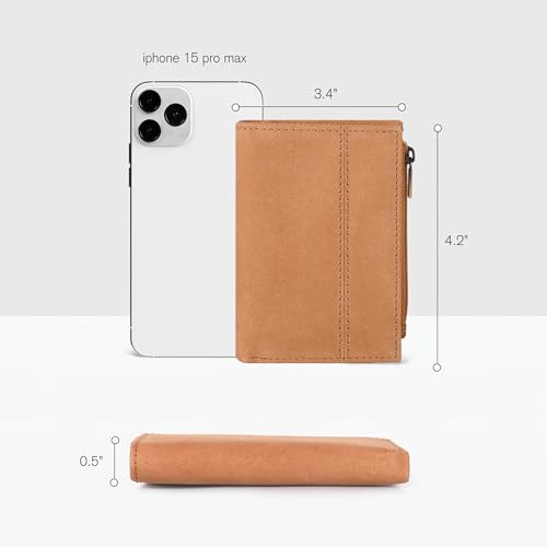 Image of Oak Leathers Wallet For Women Full Grain Leather - Small RFID Coin Purse Credit Card & ID Holder for Ladies,Bifold Wallets for Teenager | Small