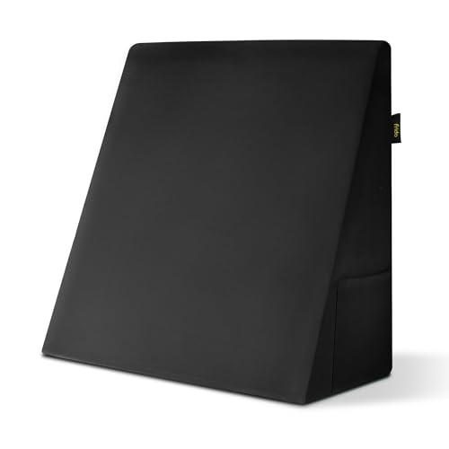 Image of Frido Ultimate Wedge Plus Max Cushion | Extra-Large Back Support Pillow for Bed with Side Pockets | Wedge Pillow for Neck & Back Pain Relief, Acid Reflux | Triangle Cushion with Carry Handle- Black