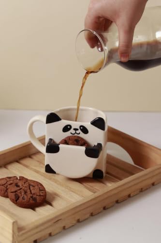 Image of Craftribal Cute Panda Ceramic Mug with Cookie Pocket for Tea, Coffee, Milk, Beverage Lover, Gifting, Girls, Boys, Kids, Friends, Anniversary, Birthday & Loved Ones Capacity (250 ml)