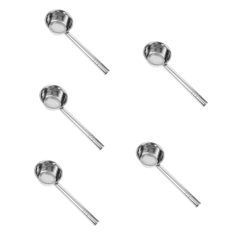 Gatuida 5 Piezas cucharón de agua cazo automático mientras en conserva cucharón de vino con mango largo colador cucharas cucharón de acero inoxidable para el hogar gadget de cocina Silver